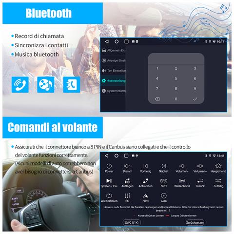Autoradio 13 Android Carplay /android Auto Per Vw Golf 5 6 Plus Polo Passat Tiguan Touran Seat, [1g+32gb] Car Radio Gps Bluetooth Wifi Fm Rds Eq Comandi Al Volante - Foto 2