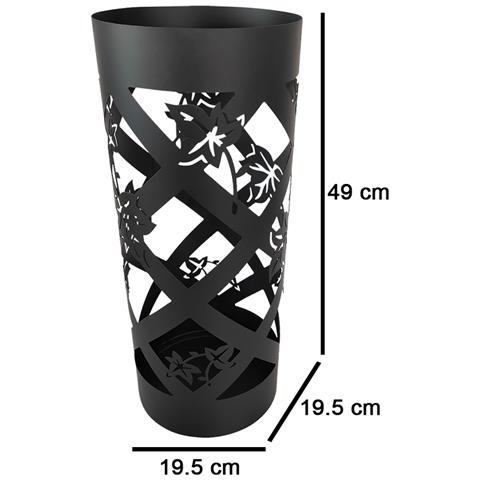 Portaombrelli Nero Per Ingresso Design Floreale Porta Ombrelli 19.5x19.5x49cm - Foto 2