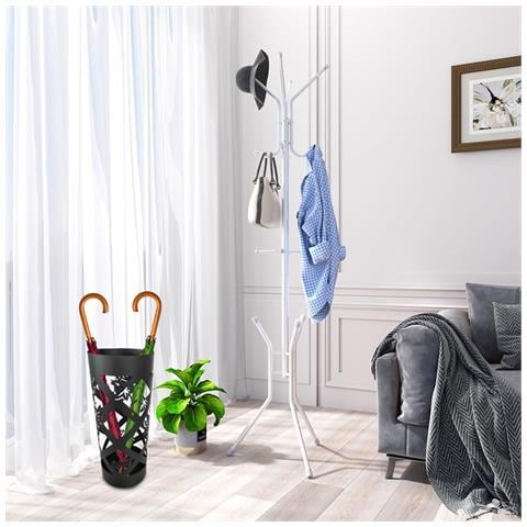 Portaombrelli Nero Per Ingresso Design Floreale Porta Ombrelli 19.5x19.5x49cm - Foto 5