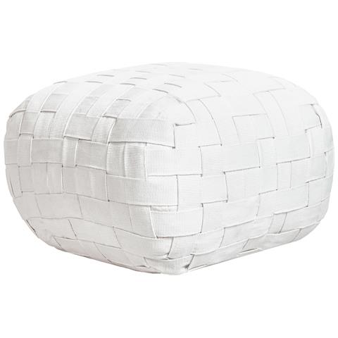 Pouf Bodla Materiale Sintetico Bianco - Foto 2