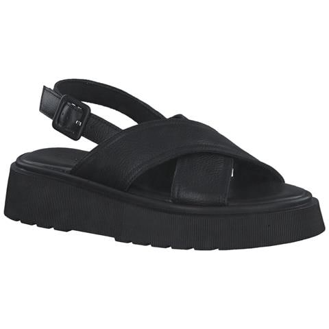 Black Casual Open Sandals Sandali Pelle Scarpe Donna Nero Eu 40, 5-28201-20 001 - Foto 1
