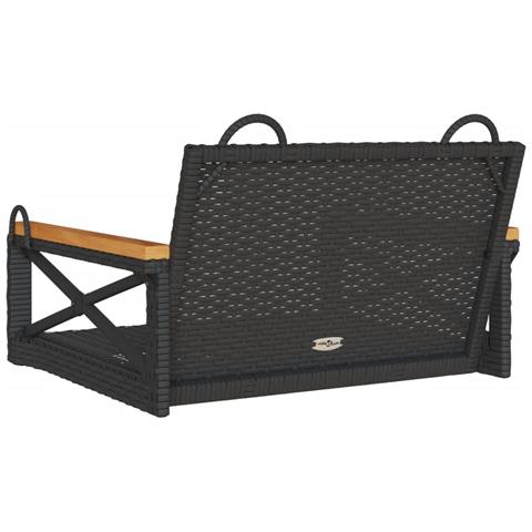 Panchina a Dondolo Nera 63x62x40 cm in Polyrattan - Foto 2