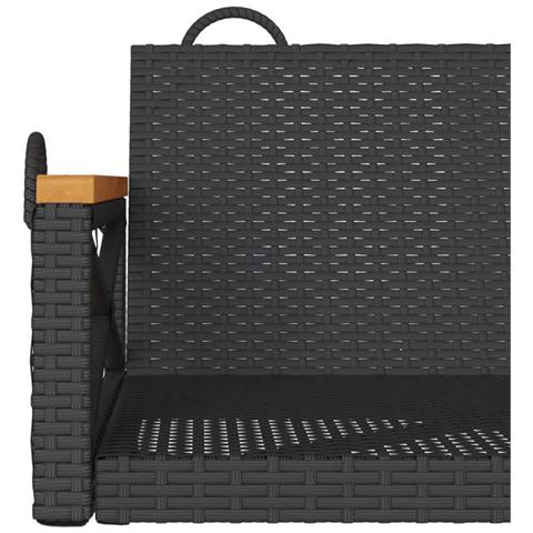 Panchina a Dondolo Nera 63x62x40 cm in Polyrattan - Foto 9