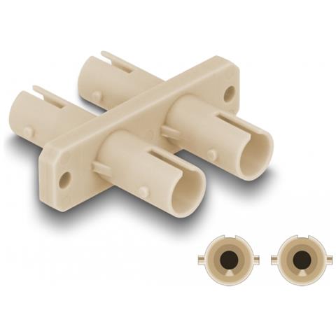 Accoppiatore per fibra ottica da ST Duplex femmina per ST Duplex femmina beige - Foto 1