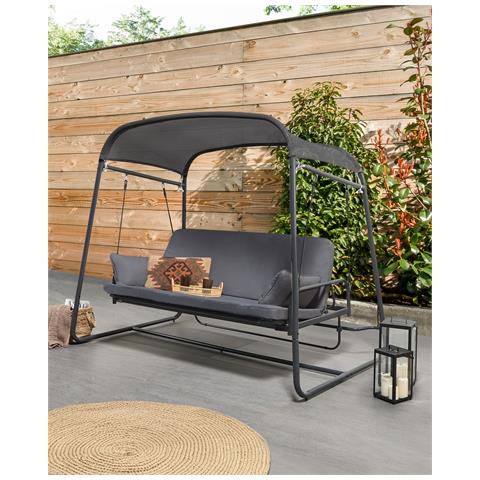 Dondolo Da Giardino Marsciano Metallo Grigio Scuro - Foto 1