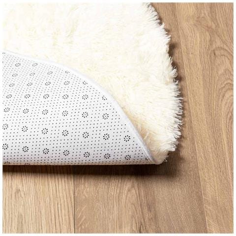 Tappeto Shaggy a Pelo Lungo NAVARRA Crema 160x160 cm poliestere - Foto 2