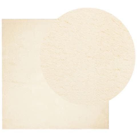 Tappeto A Pelo Corto Huarte Morbido E Lavabile Crema 120x120 Cm - Foto 3