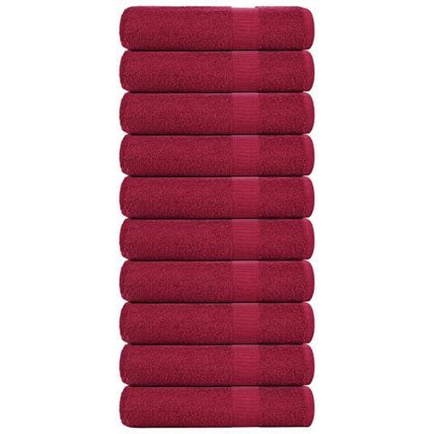 Asciugamani Doccia 10 Pz Bordeaux 70x140cm 360 G/m 100% Cotone - Foto 1