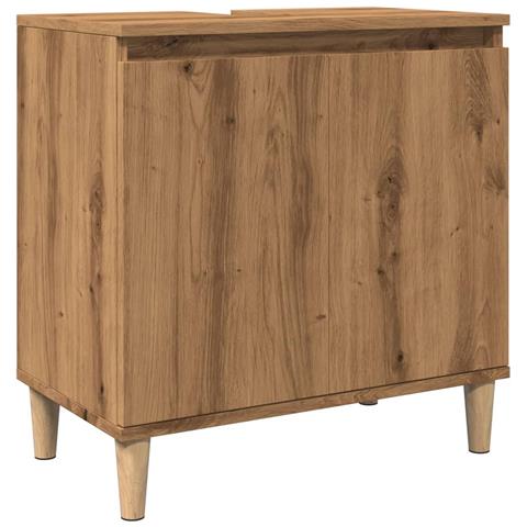 Mobile Lavabo Rovere Artigianale 58x33x60 Cm Legno Multistrato - Foto 2