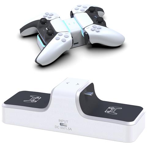 Caricabatterie Duale Per 2 Controller Ps5. Include Uscita Di Ricarica Usb. - Foto 5