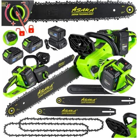 Motosega A Batteria Con 2x Li-ion 21v 4.0ah 2 X Barra 16"" (40cm) 2 X Catene E Motore Brushless, Motosega Elettrica Per Giardino - Foto 1