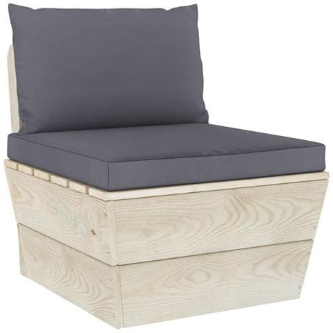 Divano Centrale Da Giardino Su Pallet E Cuscini Legno Di Abete - Foto 1