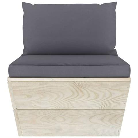 Divano Centrale Da Giardino Su Pallet E Cuscini Legno Di Abete - Foto 2