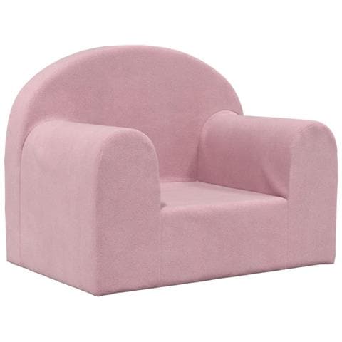 Divano Per Bambini Rosa In Morbido Peluche - Foto 1