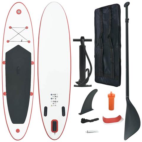 Lusso Casadino -  Set Tavola Da Sup E Surf Gonfiabile Rosso E Bianco - Foto 2