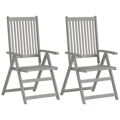 Sedie Da Giardino Reclinabili 2pz Con Cuscini Massello Acacia - Foto 1