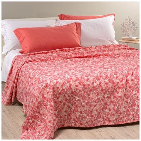 Copriletto Non Trapuntato Flowers Joy In Cotone Piquet Colore Rosa Misura Singolo - Foto 1