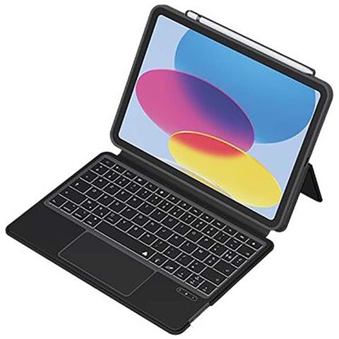 Custodia Per Ipad 10.9” Folio Quick Note Con Tastiera Qwerty Us Bluetooth 3.0, Nero - Foto 1