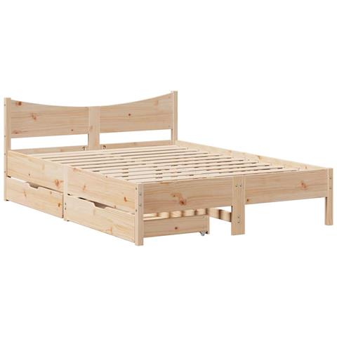 Giroletto con Cassetti 120x190 cm in Legno Massello di Pino - Foto 1
