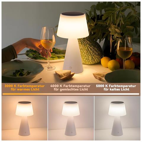 Lampada Da Tavolo A Led, Wireless, A Batteria Solare, Moderna, Dimmerabile, Da Comodino, Per Soggiorno - Foto 1