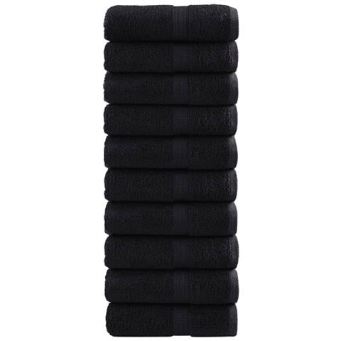 Asciugamani per Ospiti SOLUND 10 pz Neri 30x50 cm 600 g/m² - Foto 1