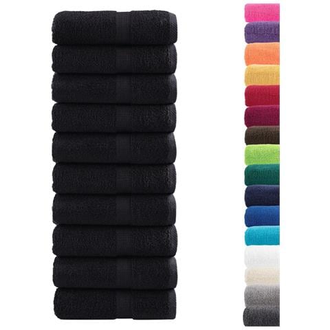 Asciugamani per Ospiti SOLUND 10 pz Neri 30x50 cm 600 g/m² - Foto 2