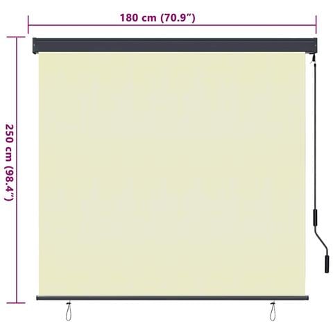 Tenda a Rullo Esterna Rigato Crema 180 x 250 cm Tessuto - Foto 8