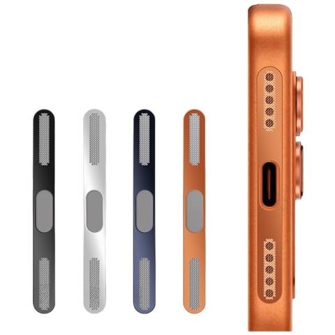 Adesivi A Rete Metallica Antipolvere Compatibili Con Iphone 17 Pro Max - Confezione Da 2 Grey - Foto 2