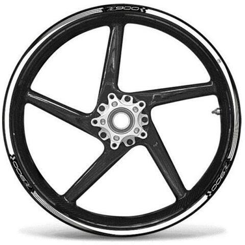 Kit Strisce Adesive Compatibili Per Cerchi 17 Moto Kawasaki Z900 Adesivi Tuning Rosso - Foto 2