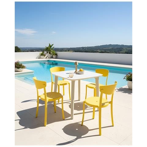 Set Di 4 Sedie Da Giardino Vieste Giallo - Foto 1