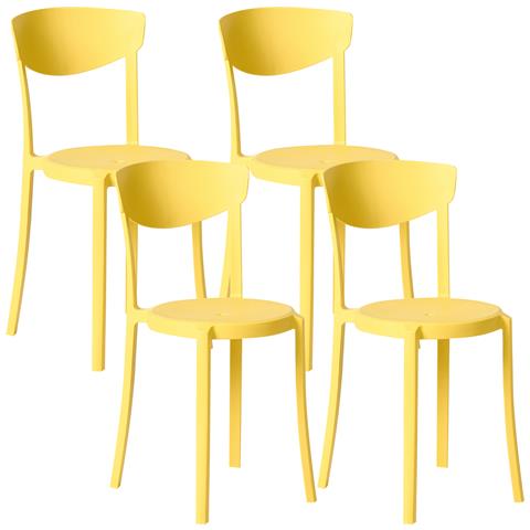 Set Di 4 Sedie Da Giardino Vieste Giallo - Foto 2