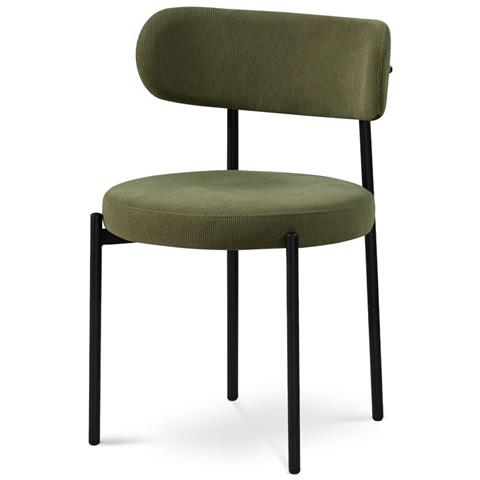 Set Di 2 Sedie Moderne Iris In Velluto A Coste Color Kaki - Foto 2