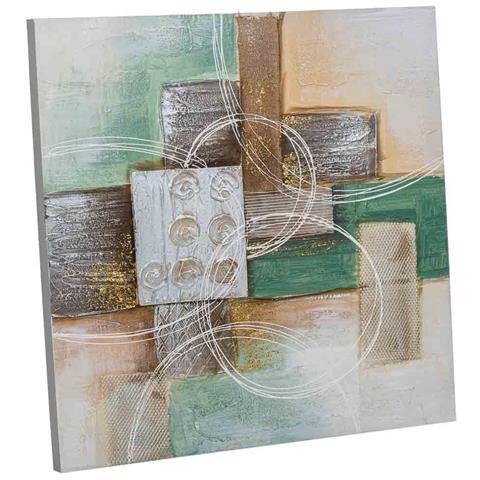 Quadro Dipinto A Mano Con Rilievo Multicolore 60x60x3h Cm - Foto 1