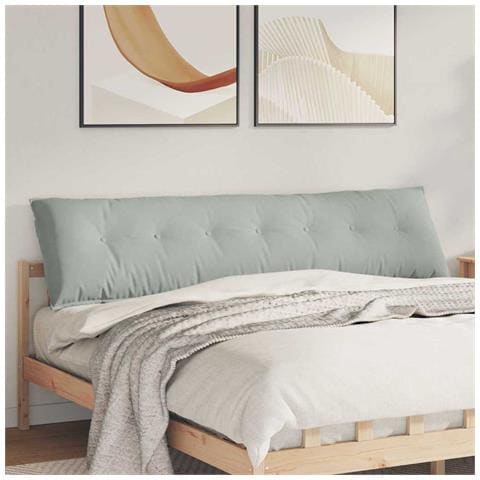 Cuscino per Schiena Grigio chiaro 200 x 50 cm Tessuto in Cords - Foto 2