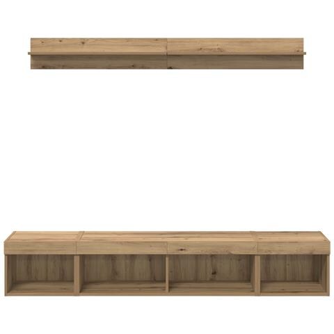 Set di Mobiletto da TV a Parete 5 pcs Rovere artigianale - Foto 9
