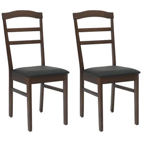 Sedia da pranzo 2 pcs Marrone chiaro e nero - Foto 1