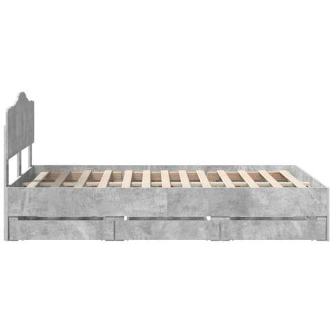 Struttura del letto con cassetto Grigio cemento 135 x 190 cm - Foto 9
