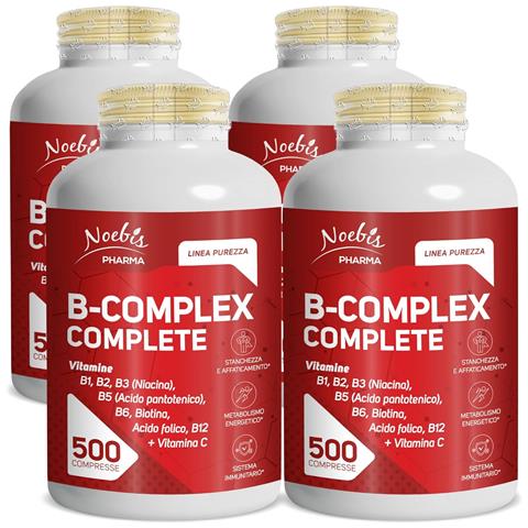 Vitamina B Complex Completo 500 Compresse - Vitamine del Gruppo B + Vitamina C - Energia, Sistema Nervoso e Difese Immunitarie (Confezione quadrupla) - Foto 1
