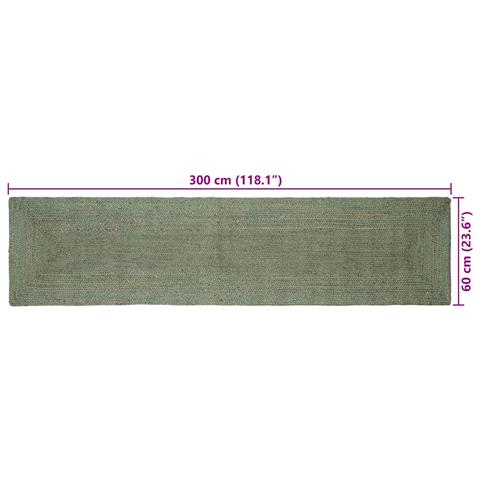 Tappeti per area Rettangolare Verde Oliva 60 x 300 cm Juta - Foto 6