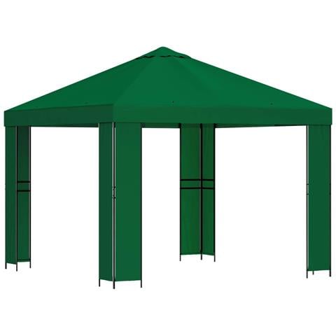 Gazebo 3 x 3 m Verde Poliestere e Acciaio 190 gsm - Foto 1