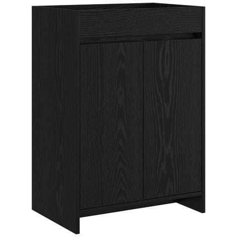 Mobiletto da Bagno Sotto Lavabo Rovere Nero 56 x 37,5 x 81 cm - Foto 1