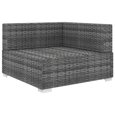 Seduta Angolare Modulare con Cuscini in Polyrattan Grigio - Foto 2