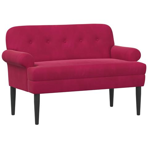Loveseat con bottoni imbottiti Rosso Vino 120 x 66 x 78 cm - Foto 1