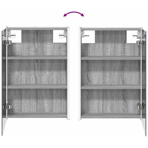 Set di mobili per il bagno 4 pcs Sonoma grigio - Foto 9