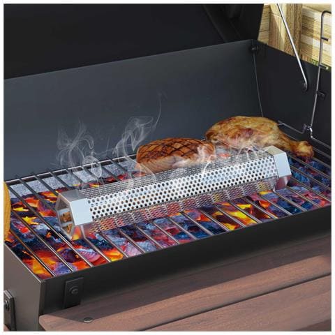 Griglia a Barile con Ruote e Ripiani 3 pz 115 x 85 x 95 cm Nero - Foto 2