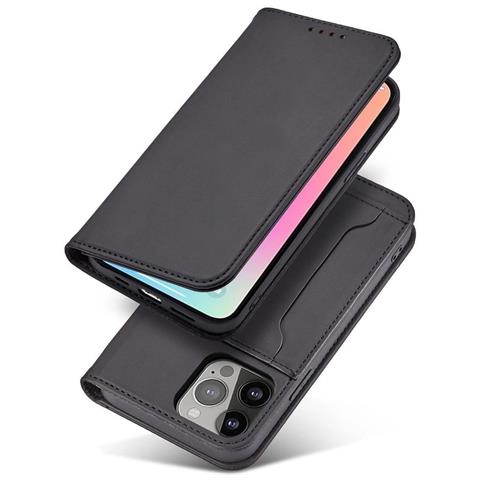 Portafoglio Magnetico Per Carte Iphone 13 Pro Custodia Porta Carte Nera - Foto 2