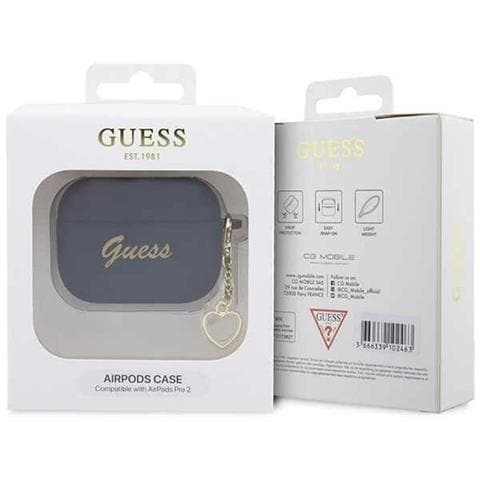 Guess Guap2lschsk Airpods Pro 2 Custodia Nera /nera In Silicone Collezione Heart - Foto 1