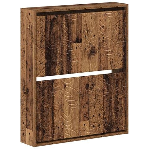 Mobiletto per Scarpe da Muro DELFT 71 x 17 x 86 cm Legno antico - Foto 1