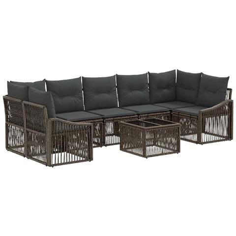 Set Divano da Giardino 8 pz Grigio polyrattan - Foto 1