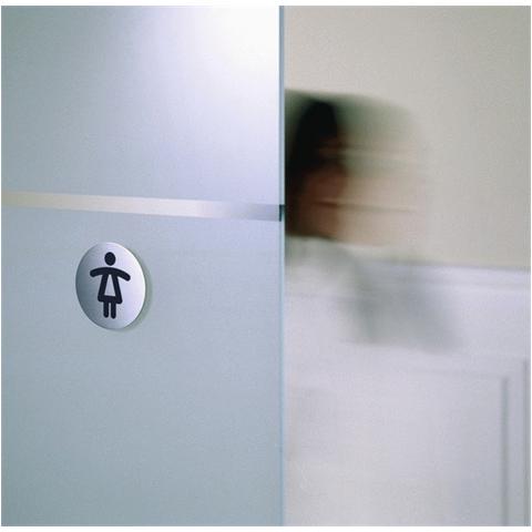 pittogramma ø 8,3cm 'toilette donna' in acciaio - Foto 2